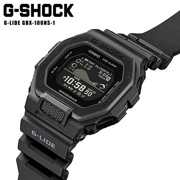 G-SHOCK ジーショック ジーライド 腕時計 メンズ 人気 サーフィン スポーツ 耐久 釣り ブラック gbx-100ns-1  LINEショッピング