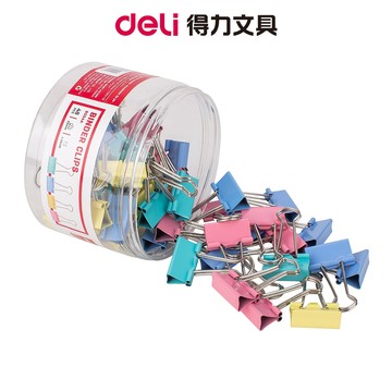【Deli得力】彩色長尾夾25mm-48支(8554A) 台灣發貨｜燕尾夾 文件夾 票夾 辦公用品 文具