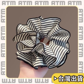 🔥臺灣出貨🔥可開發票✅輕飾時光韓國東大門頭飾大號大腸髮圈條紋簡約百搭時尚通勤低馬尾束髮盤發