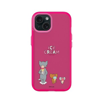 iPhone 15 Clear 粉漾桃 - 湯姆貓與傑利鼠 Tom and Jerry - Ice Cream