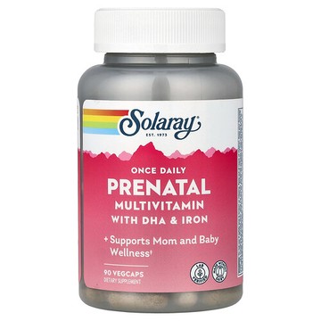 Solaray, 每日一次，產前多維生素，90 粒素食膠囊