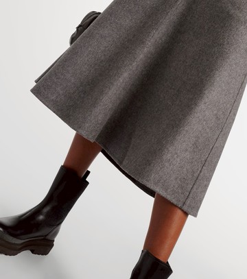 Brunello Cucinelli Mid-rise wool midi skirt