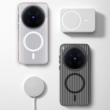 瓦楞冰霧磁吸 側邊防滑條紋 適用Vivo X300 X200 Pro 手機殼 MagSafe磁吸 保護殼 防摔殼 抗指紋