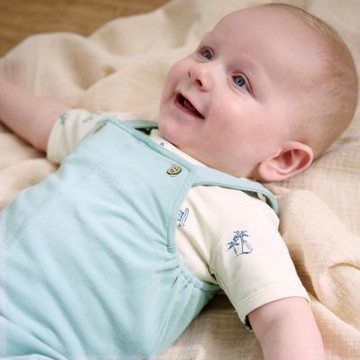 Brands4kids 摩托車藍綠色短袖吊帶褲套裝_FIXONI系列