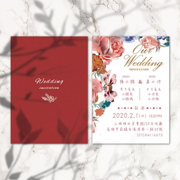 喜帖 美式囍帖 質感囍帖 少量喜帖 明信片喜帖 結婚喜帖-永遠愛