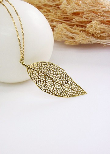 通花樹葉黃銅耳環