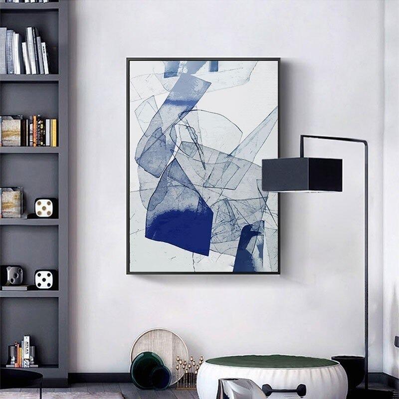 額付 アートポスター アートフレーム おしゃれ 絵画 青い抽象画
