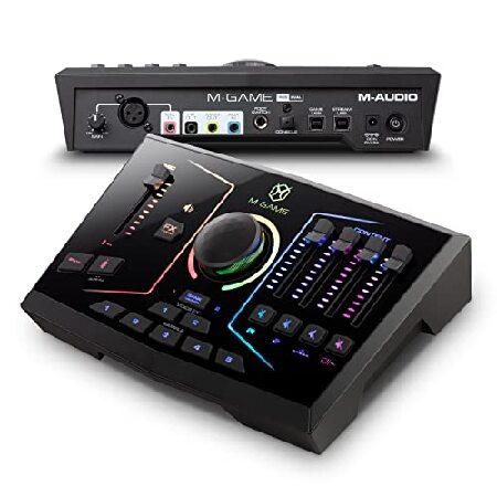 M-Game RGB Dual USB Audio Interface Mixer for Streaming and Gaming with XLR Microphone in, Optical in, Voice FX, Sampler, RGB Lights and Software