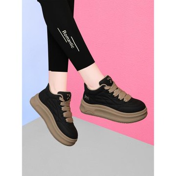 厚底休閑板鞋女款秋冬季加絨單鞋女鞋2026新款爆款運動鞋子2025款