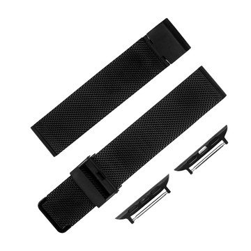 Apple Watch / 蘋果手錶替用錶帶 經典百搭 米蘭編織不鏽鋼錶帶 黑色 ＃213-SF-DW01-B