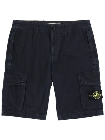 stone island cargo shorts with logo patch
