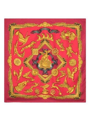 Hermès Pre-Owned - 2000s Le Parures du Vent silk scarf - women - Silk - One Size - Pink