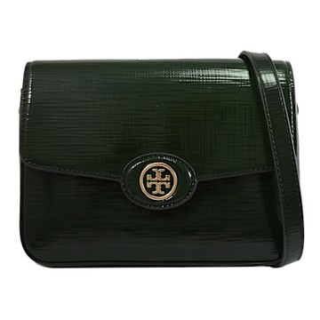 TORY BURCH Robinson 漆皮肩/斜背兩用包(深綠)