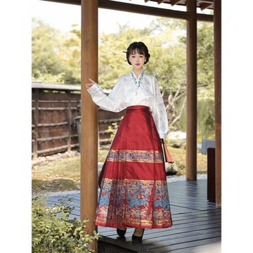 漢唐華韻原創漢服女明制織金妝花馬面裙套裝日常通勤【鳳凰于飛】