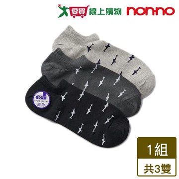 NON-NO儂儂 直角襪 3雙組 26-28cm(緹花) 台灣製 短襪 襪 襪子【愛買】
