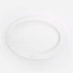 克萊歐強化瓷橢圓盤36cm 弦月白