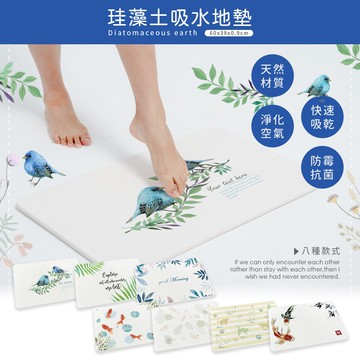【收納王妃】原創彩繪系列 - 硬式珪藻土地墊(60*39*0.9cm) I MIT 台灣製 珪藻土 硅藻土 地墊 腳踏墊 SGS檢驗 不含石綿