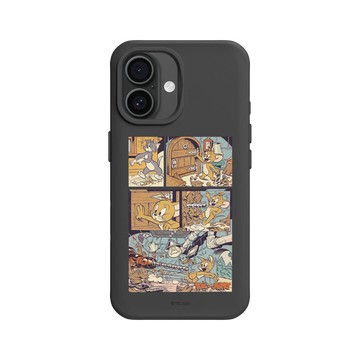 iPhone 16 SolidX 黑 - 湯姆貓與傑利鼠 Tom and Jerry - 復古漫畫風
