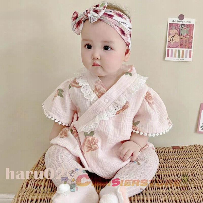 ベビー服 夏 ロンパース 綿 コットン 100 ガーゼ 新生児 赤ちゃん キッズ服 女の子 子供服 お出かけ 満月 百日 半袖 韓国 通販 Lineポイント最大get Lineショッピング