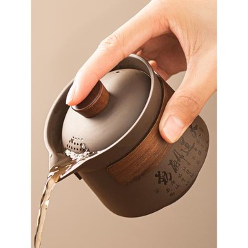 紫砂手抓壺單壺蓋碗茶杯防燙泡茶壺家用功夫茶具快客杯一壺二杯