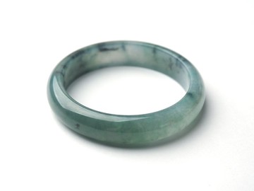 藍藻 | 冰糯起膠湖水綠飄花平安鐲 / 手圍18 | 天然A貨翡翠手鐲