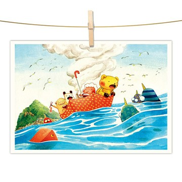 AFU - F10 afu水彩插畫明信片 - 奇幻飄流記