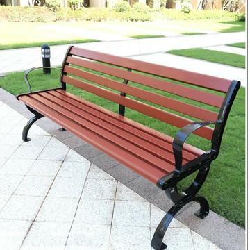 休閑塑木椅 公園塑木椅子 戶外園林塑木 防腐木靠背座椅