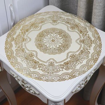 圓形茶幾墊床頭柜墊方幾墊酒店裝飾墊PVC防滑隔墊多功能燙金桌墊