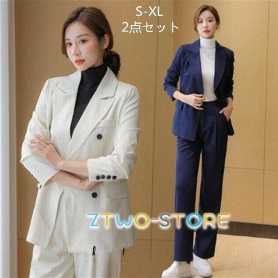 セットアップ レディース 春秋 スーツ 2点セット フォーマル 結婚式 二次会 上品 上質 女性 ブレザー パンツ 上下セット オフィス Ol 通勤 通販 Lineポイント最大get Lineショッピング