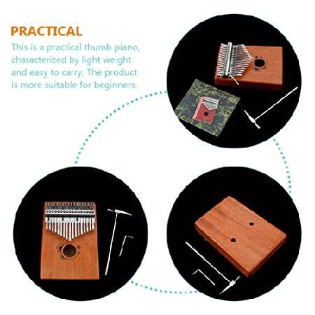 Vaguelly Mini Piano Music Decor Kalimba Thumb Piano 17 Keys Finger Piano Portable Wooden Mbira Finger Piano with Hammer Portable Musical Instrument fo