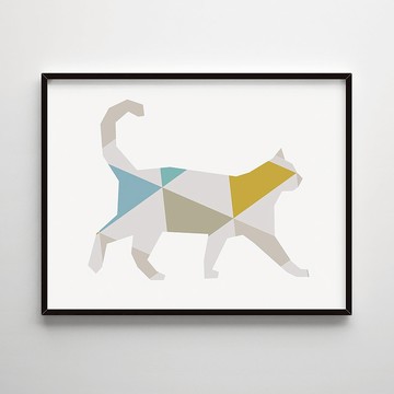 Geometric cat #7 畫 佈置 擺飾 臥室 浴室 餐廳 咖啡廳