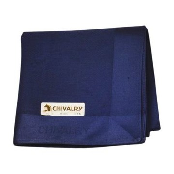 CHIVALRY 藍色方格浮水印提花字母LOGO帕巾(46CM)