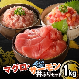 サーモン マグロ 丼ぶりセット 合計1kg