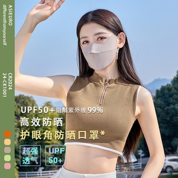 台灣熱賣防曬口罩無痕女防紫外綫夏季薄款錦綸冰絲口罩透氣護眼角遮陽麵罩0701 ZPBR