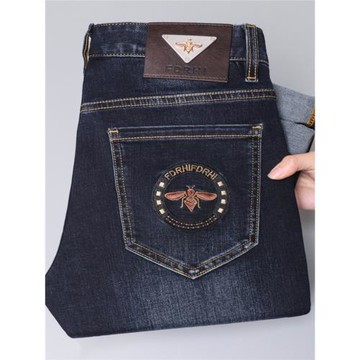 廣州新塘小蜜蜂牛仔褲男款增城新款廣東十三行外貿余尾單刺繡潮牌