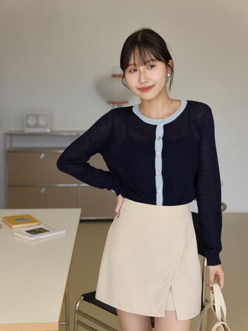 小香風微透膚坑紋上衣