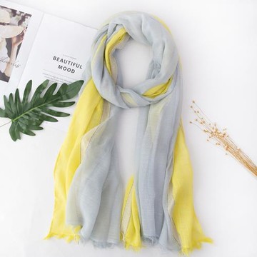 夏天圍巾防曬韓版披肩薄款百搭拼接長款時尚款超大文藝多功能絲巾