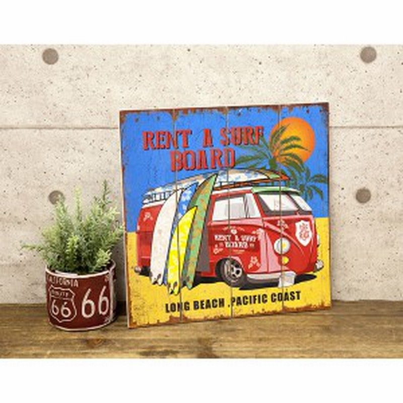 ハワイアン ワーゲン ピクチャー サーフィン 看板 壁掛け サーフボード アンティーク 木製 サインボード 通販 Lineポイント最大1 0 Get Lineショッピング