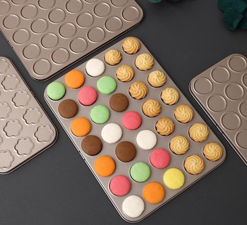 烘焙模具 模具不粘做曲奇餅干模具金色淺烤盤烤箱用烘焙家用diy工具