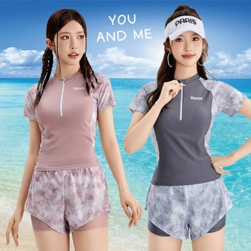 韓系高級感泳衣女 女生分體泳衣 保守遮肚顯瘦 純欲高級感 泡溫泉泳裝 運動休閒泳衣 學生運動泳衣 二件式泳衣 短袖泳衣