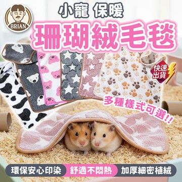小寵珊瑚絨毛毯【布萊恩👨🏻隔日到貨】小寵毯子 小寵毛毯 倉鼠毯子 寵物被子 小寵保暖用品 小寵睡毯 寵物用品 小寵用品