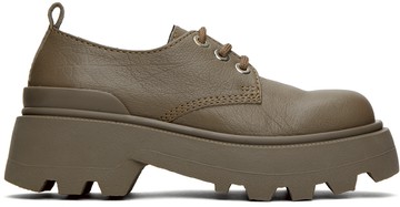 AMI Paris 灰褐色 Lug Sole 德比鞋