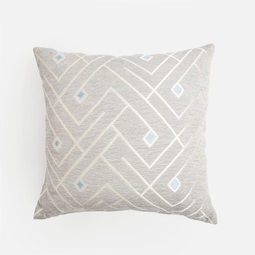菱格紋環保棉抱枕 45x45cm 灰
