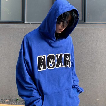 『1068』現貨 拼布 英文 火焰 簡約 暗黑系 寬鬆 落肩 連帽 長袖Tee【A86246】
