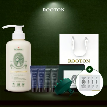 快速出貨【ROOTON】柔順秀髮！甦活植萃護髮素500ml+頭皮按摩梳+海藻洗髮精10ml x2+護髮素10ml x2+燙金禮袋