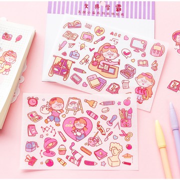 🍋檸檬青🍋清倉現貨可愛小蠻系列6款單張入需自行剪裁卡通貼紙手帳裝飾素材