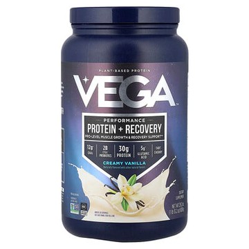 Vega, 表現提升，蛋白質 + 修復，奶油香草味，1 磅 13.2 盎司（828 克）