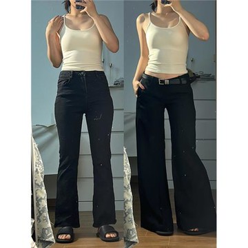 大碼西裝微喇褲夏季薄款梨型身材女式闊腿褲適合胖mm的褲子顯瘦