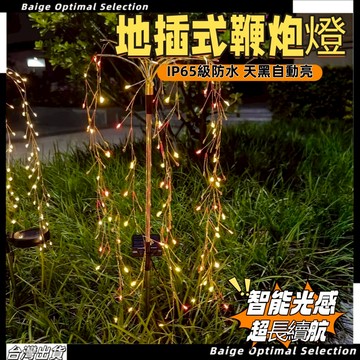 隔日達🎈太陽能鞭炮燈 led鞭炮燈 太陽能庭院燈 造型燈 太陽能裝飾燈 高亮銅線燈 戶外燈 地插燈 草坪燈 太陽能燈