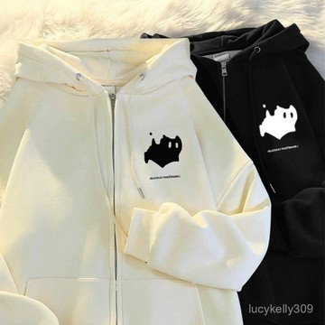【GMY】秋冬季韓版拉鍊加絨連帽衫 百搭休閒上衣 開衫外套 連帽開衫外套  長袖外套女 薄款刷毛連帽外套 男女休閒外套